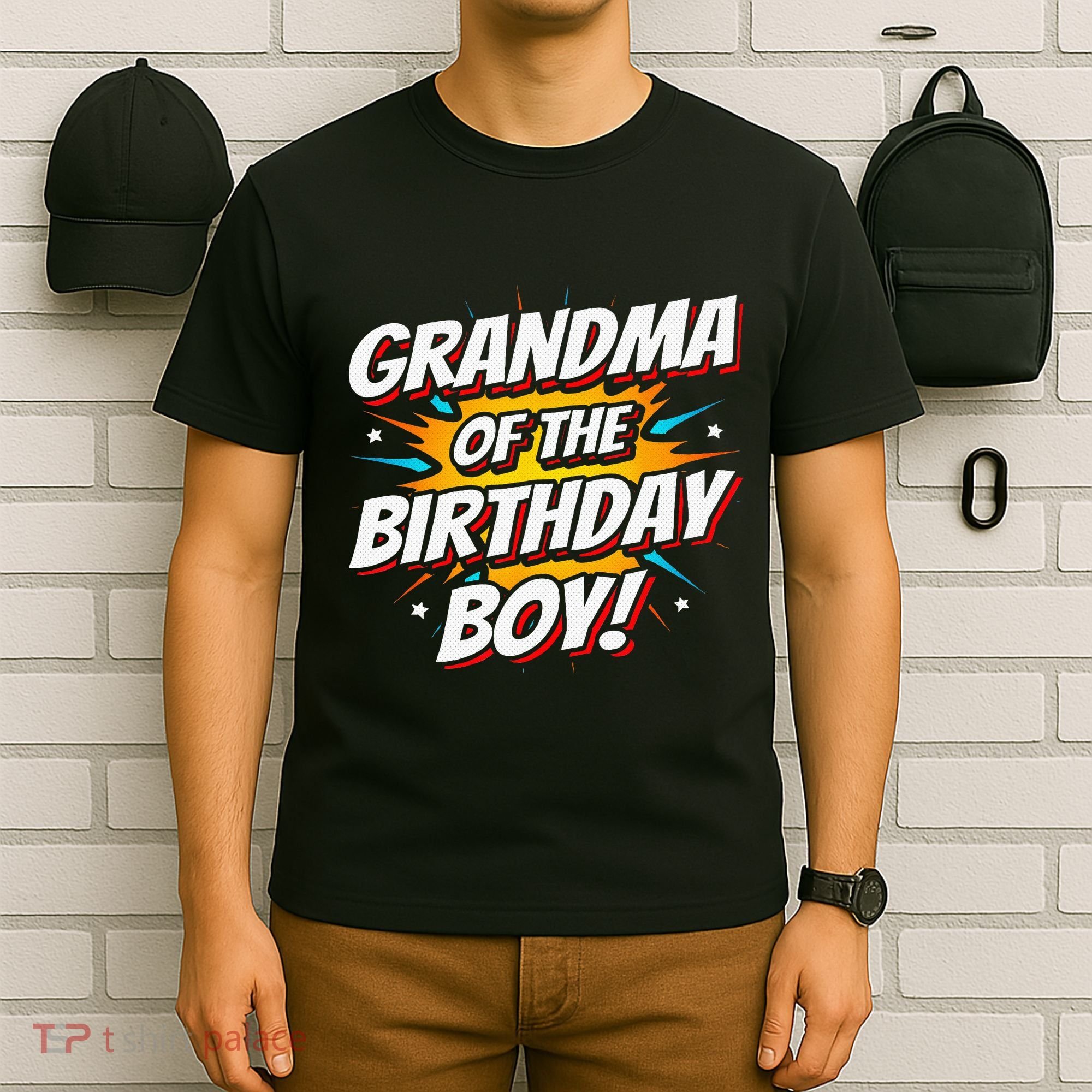 Superhero Party Comics Birthday Grandma Of Birthday Boy T-Shirt