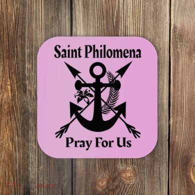 Saint Philomena Catholic St Anchor Image Lily Arrows Coaster