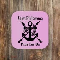 Saint Philomena Catholic St Anchor Image Lily Arrows Coaster thumb 0