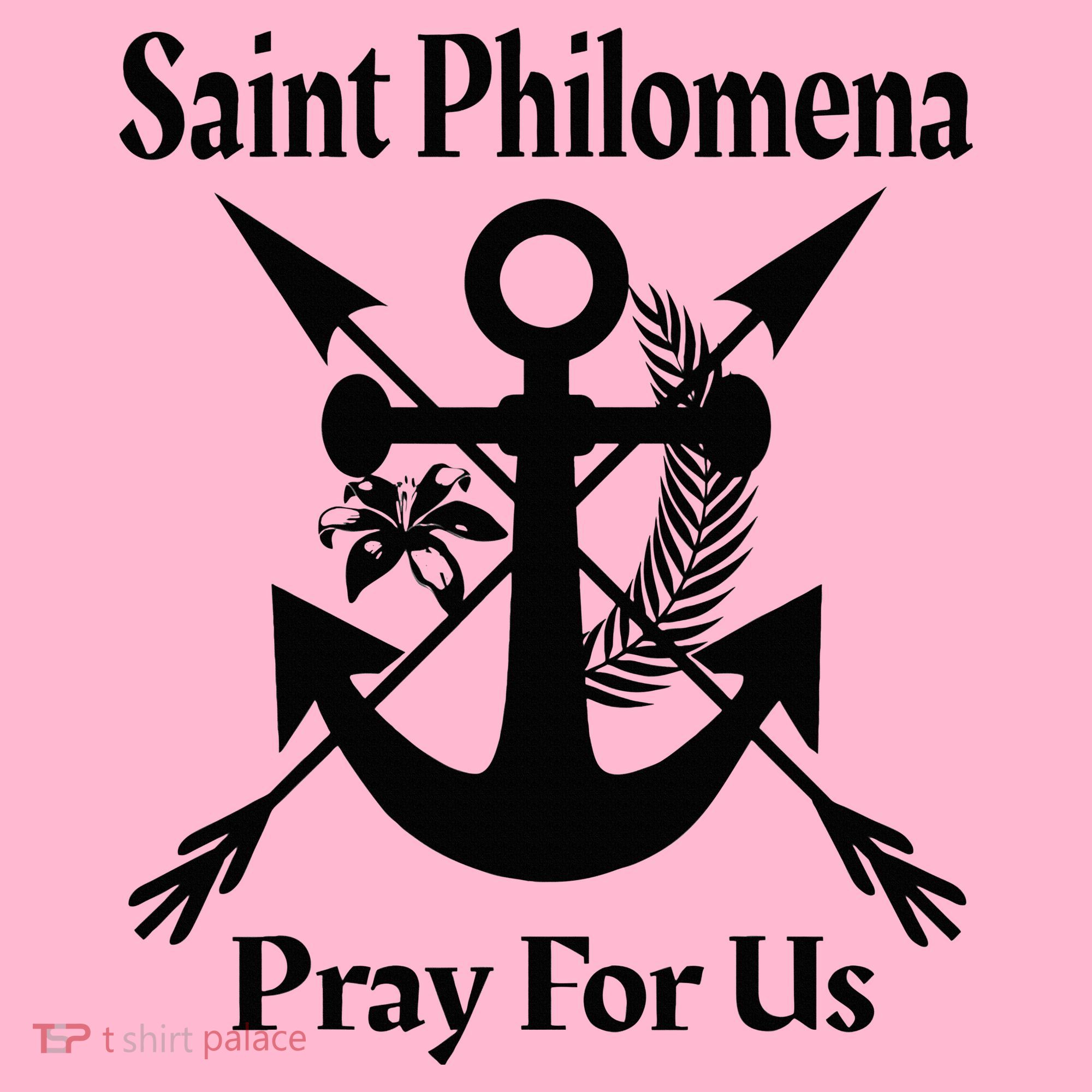 Saint Philomena Catholic St Anchor Image Lily Arrows Coaster