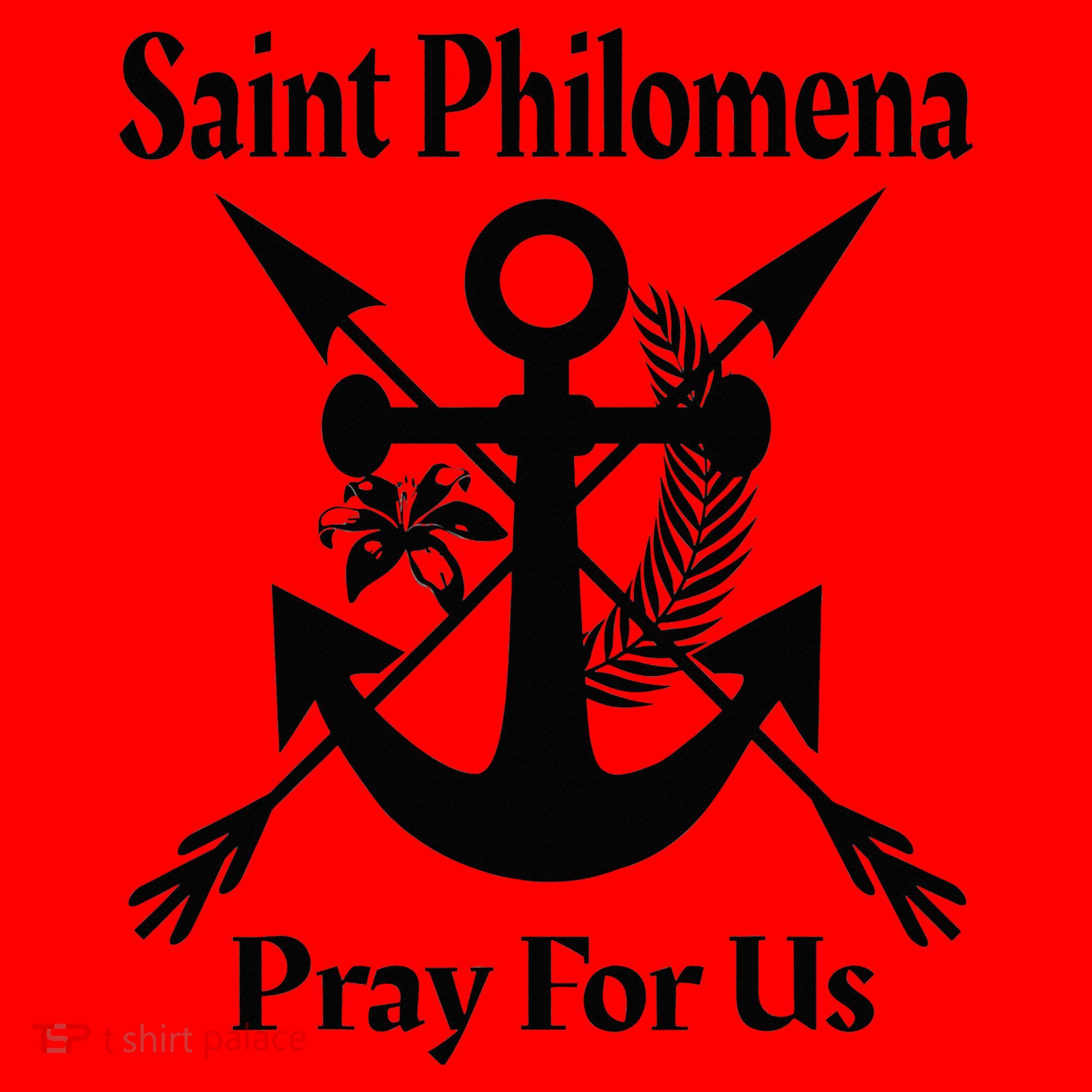 Saint Philomena Catholic St Anchor Image Lily Arrows Santa Hat