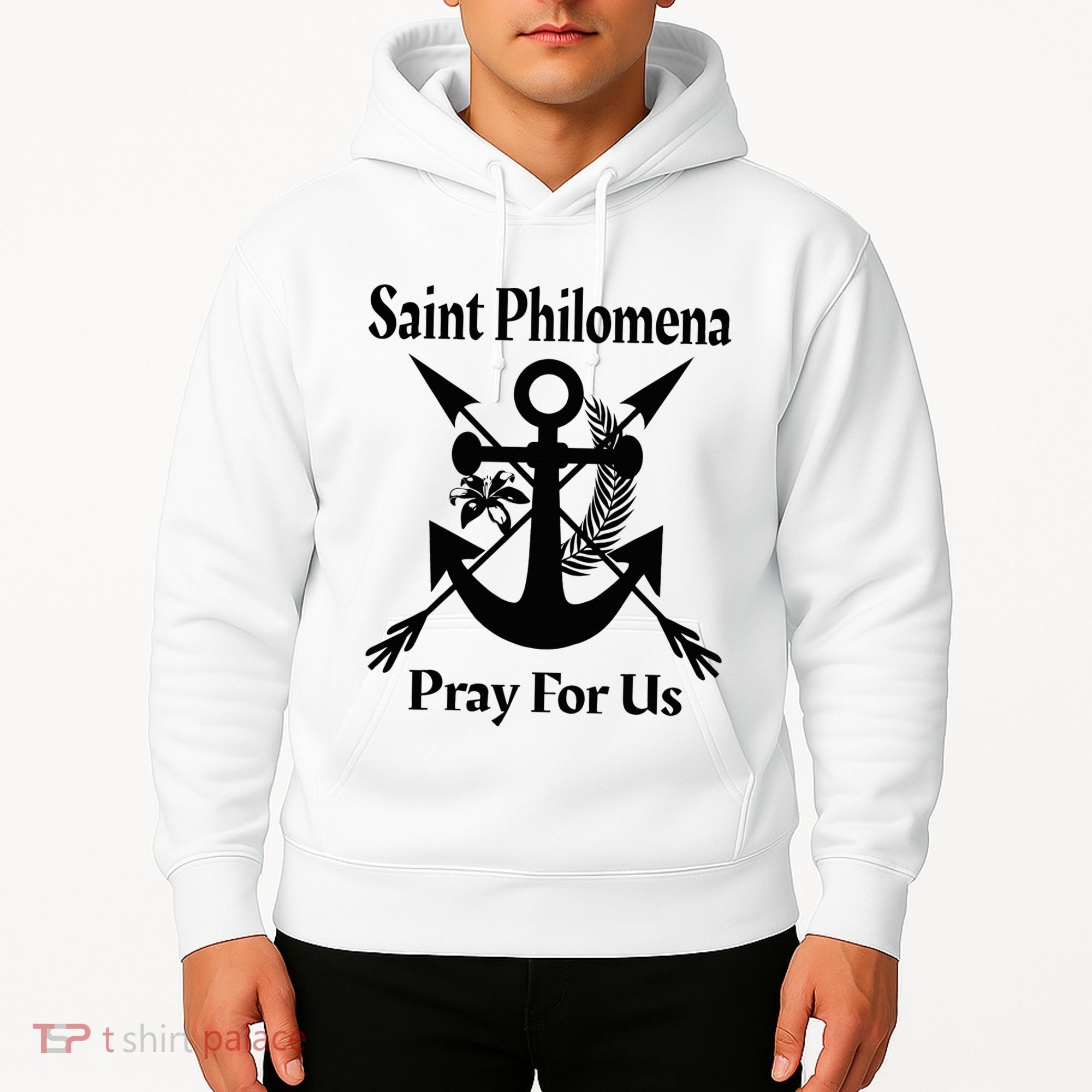 Saint Philomena Catholic St Anchor Image Lily Arrows Hoodie
