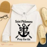Saint Philomena Catholic St Anchor Image Lily Arrows Hoodie thumb 4