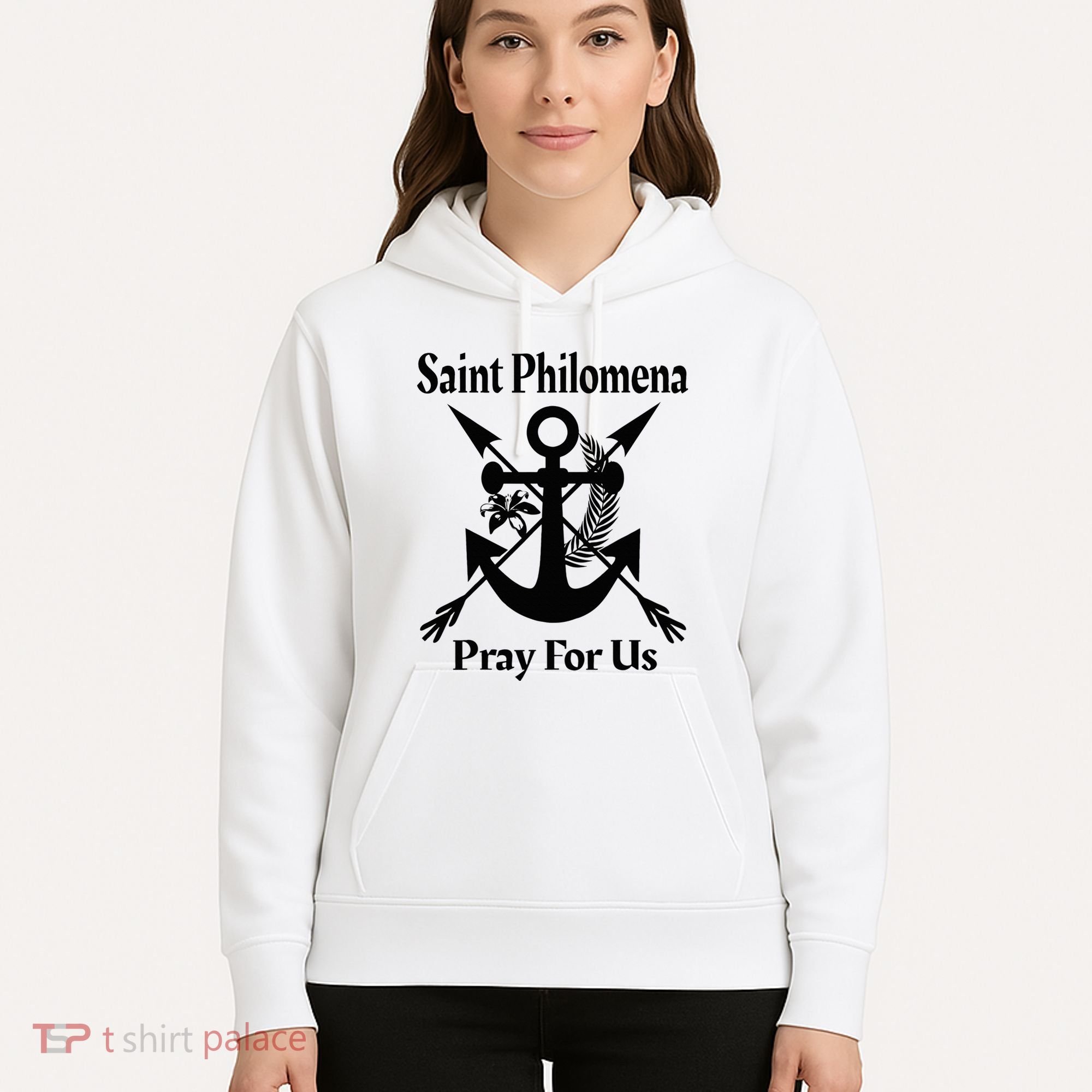 Saint Philomena Catholic St Anchor Image Lily Arrows Hoodie