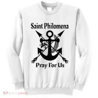 Saint Philomena Catholic St Anchor Image Lily Arrows Sweatshirt thumb 0