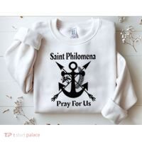 Saint Philomena Catholic St Anchor Image Lily Arrows Sweatshirt thumb 2