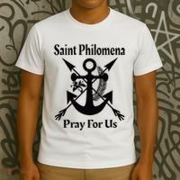 Saint Philomena Catholic St Anchor Image Lily Arrows T-Shirt thumb 3