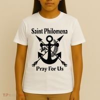 Saint Philomena Catholic St Anchor Image Lily Arrows T-Shirt thumb 4