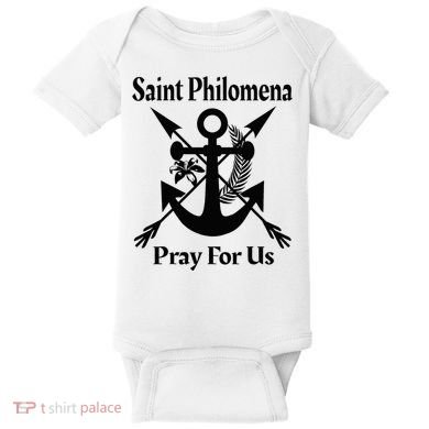 Saint Philomena Catholic St Anchor Image Lily Arrows Baby Bodysuit