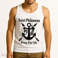 Saint Philomena Catholic St Anchor Image Lily Arrows Tank Top thumb 3