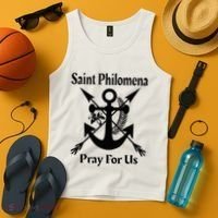 Saint Philomena Catholic St Anchor Image Lily Arrows Tank Top thumb 4