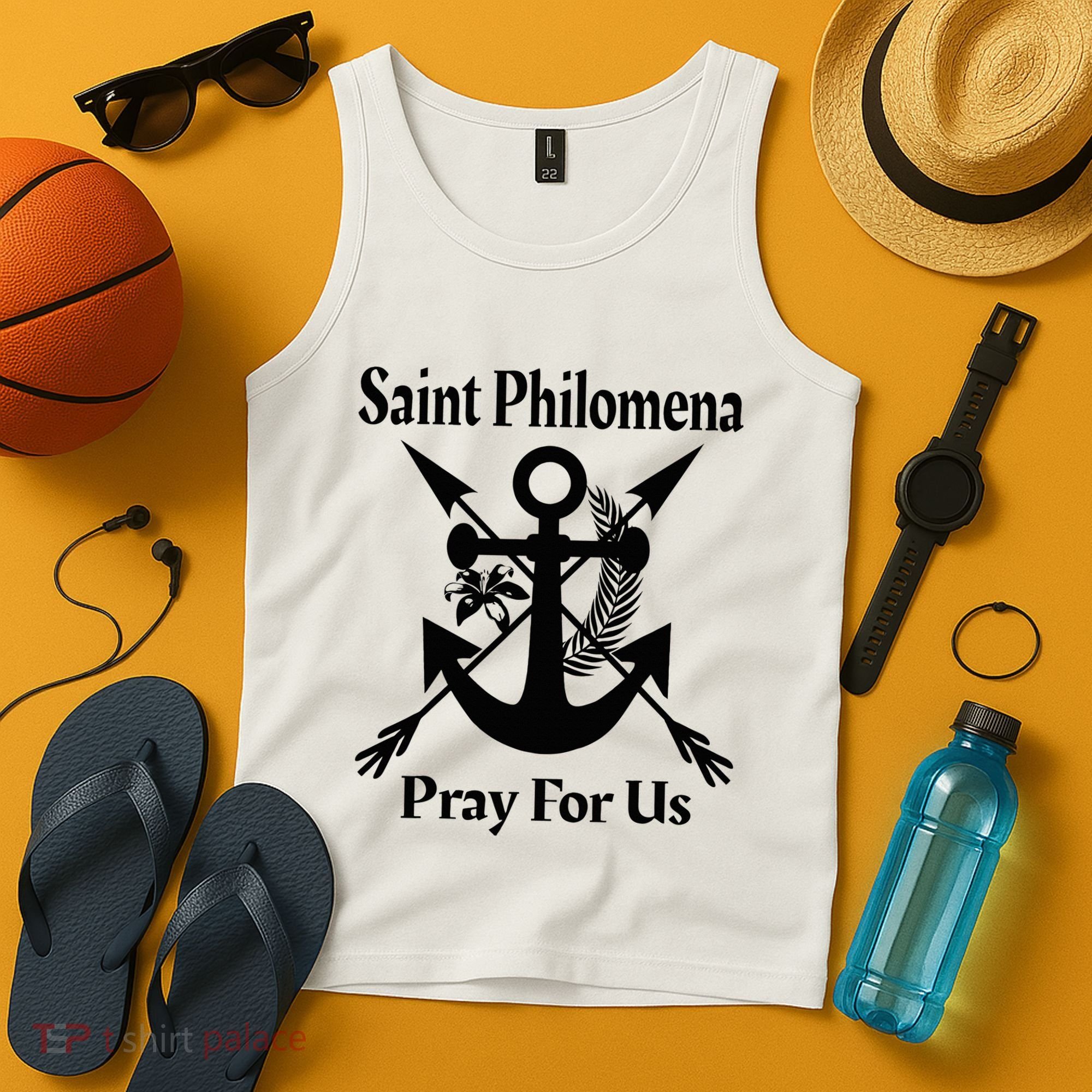 Saint Philomena Catholic St Anchor Image Lily Arrows Tank Top