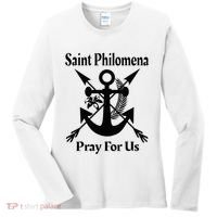Saint Philomena Catholic St Anchor Image Lily Arrows Women's Long Sleeve Shirt thumb 0