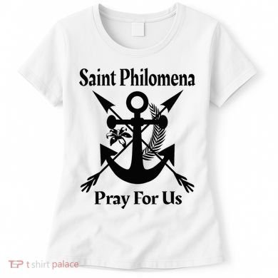 Saint Philomena Catholic St Anchor Image Lily Arrows Women's T-Shirt