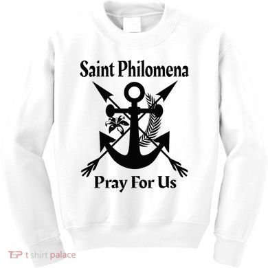 Saint Philomena Catholic St Anchor Image Lily Arrows Kids Sweatshirt