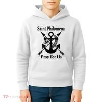 Saint Philomena Catholic St Anchor Image Lily Arrows Kids Hoodie thumb 4