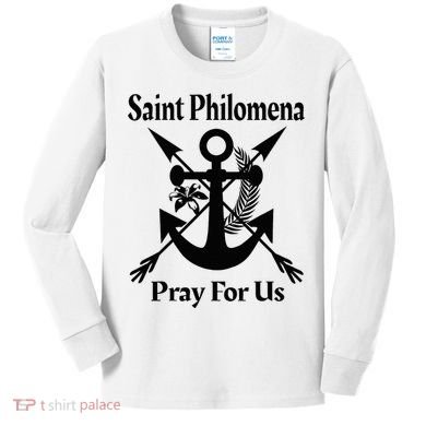 Saint Philomena Catholic St Anchor Image Lily Arrows Kids Long Sleeve Shirt