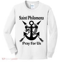 Saint Philomena Catholic St Anchor Image Lily Arrows Kids Long Sleeve Shirt thumb 0