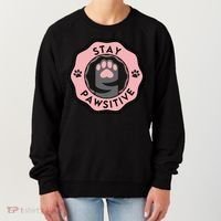 Stay Pawsitive Cat Stay Pawsitive Cute Gift Women's Sweatshirt thumb 0