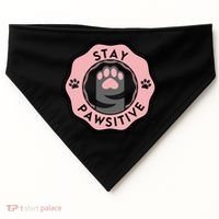 Stay Pawsitive Cat Stay Pawsitive Cute Gift USA-Made Doggie Bandana thumb 0