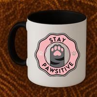 Stay Pawsitive Cat Stay Pawsitive Cute Gift Coffee Mug thumb 2