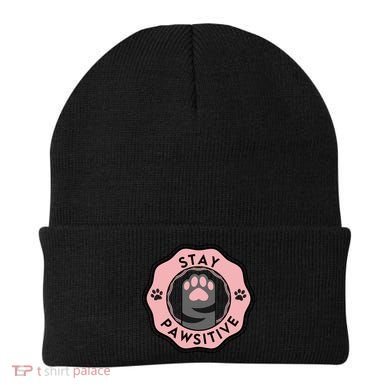 Stay Pawsitive Cat Stay Pawsitive Cute Gift Beanie