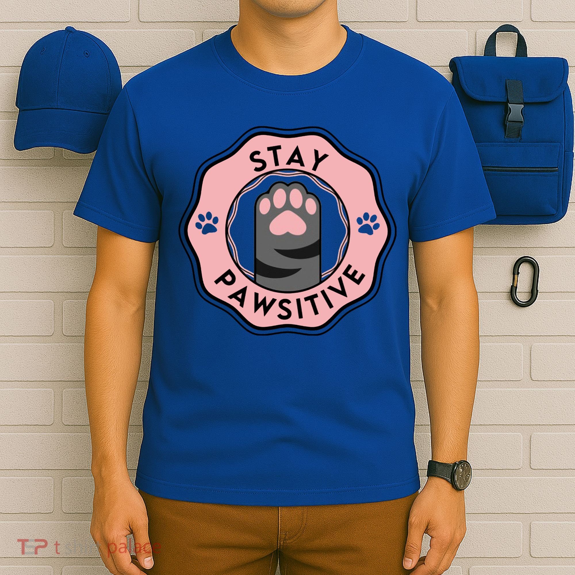 Stay Pawsitive Cat Stay Pawsitive Cute Gift T-Shirt