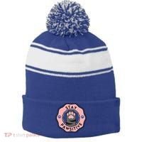 Stay Pawsitive Cat Stay Pawsitive Cute Gift Stripe Pom Pom Beanie thumb 0