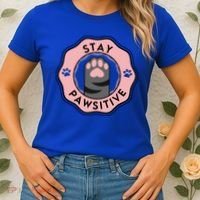 Stay Pawsitive Cat Stay Pawsitive Cute Gift Women's T-Shirt thumb 2