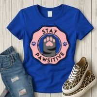 Stay Pawsitive Cat Stay Pawsitive Cute Gift Women's T-Shirt thumb 3