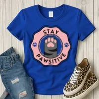 Stay Pawsitive Cat Stay Pawsitive Cute Gift Women's T-Shirt thumb 3