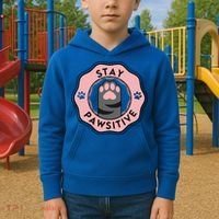 Stay Pawsitive Cat Stay Pawsitive Cute Gift Kids Hoodie thumb 2