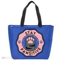 Stay Pawsitive Cat Stay Pawsitive Cute Gift Tote Bag thumb 0