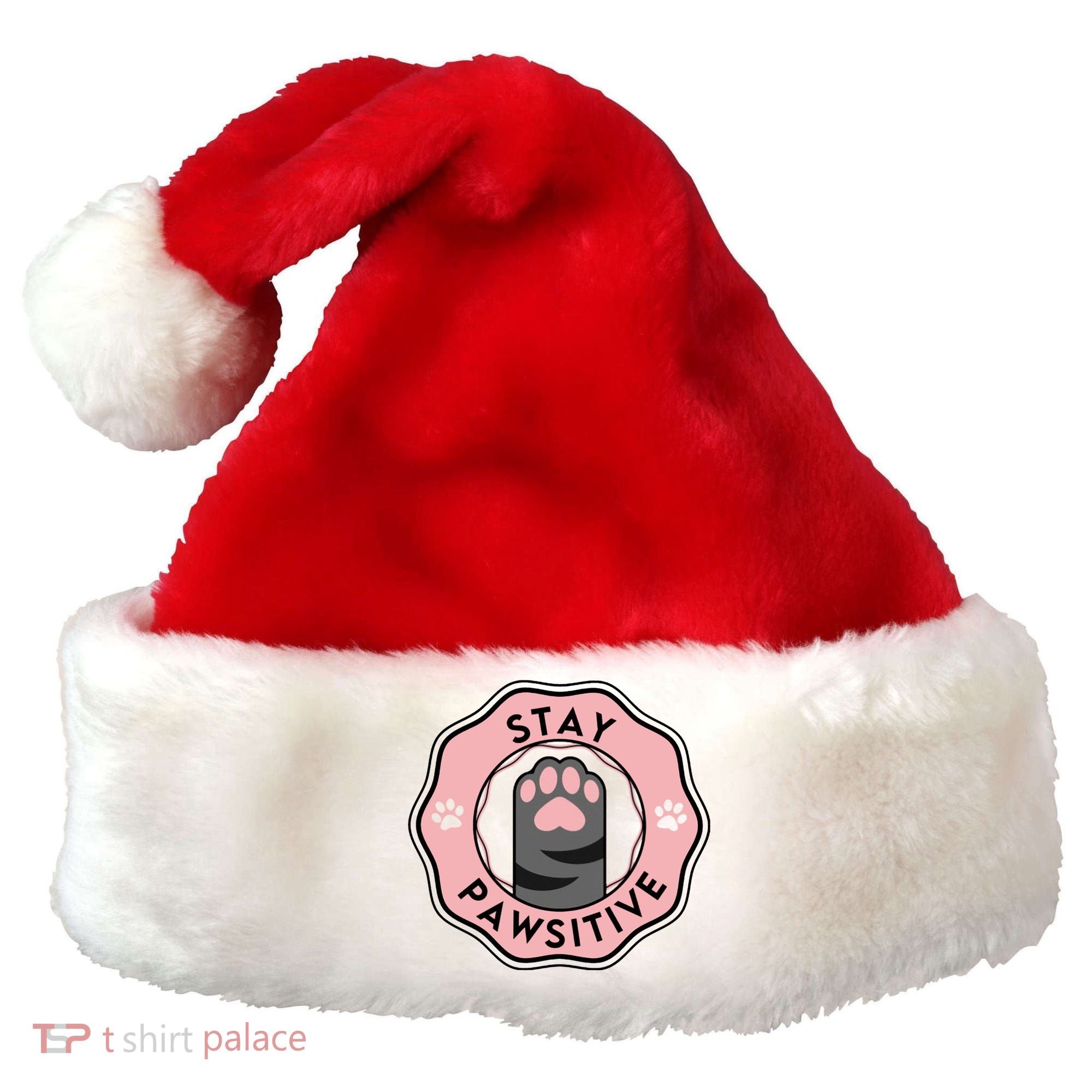Stay Pawsitive Cat Stay Pawsitive Cute Gift Santa Hat