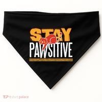 Stay Pawsitive Cute Stay Positive Cat Lover Gift USA-Made Doggie Bandana thumb 0