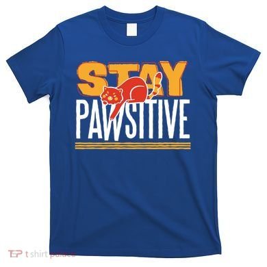 Stay Pawsitive Cute Stay Positive Cat Lover Gift T-Shirt