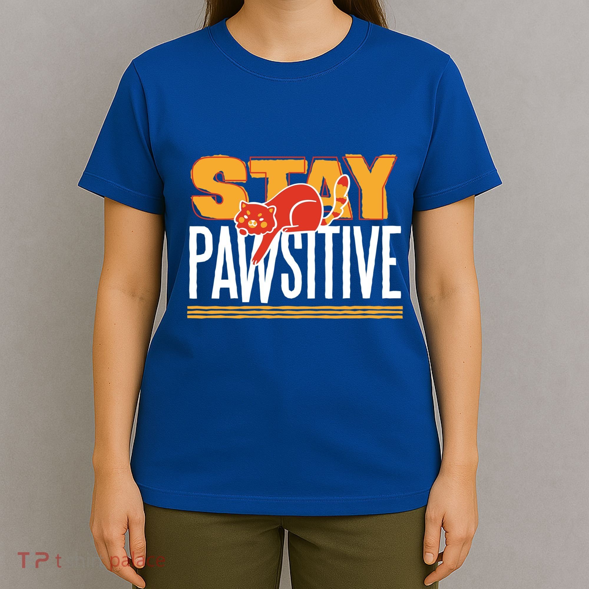 Stay Pawsitive Cute Stay Positive Cat Lover Gift T-Shirt