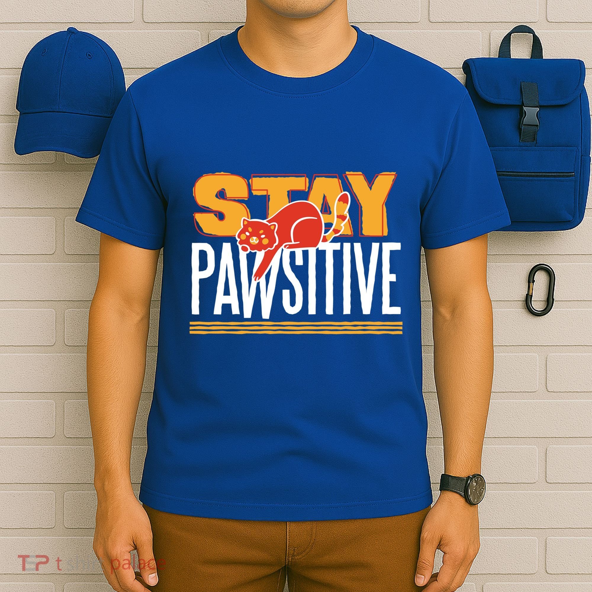 Stay Pawsitive Cute Stay Positive Cat Lover Gift T-Shirt