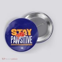 Stay Pawsitive Cute Stay Positive Cat Lover Gift Button thumb 0