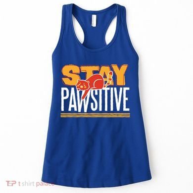 Stay Pawsitive Cute Stay Positive Cat Lover Gift Women's Tank Top