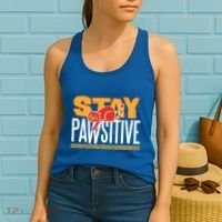 Stay Pawsitive Cute Stay Positive Cat Lover Gift Women's Tank Top thumb 2