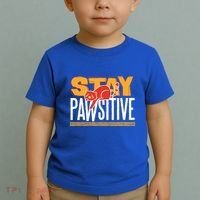 Stay Pawsitive Cute Stay Positive Cat Lover Gift Toddler T-Shirt thumb 2