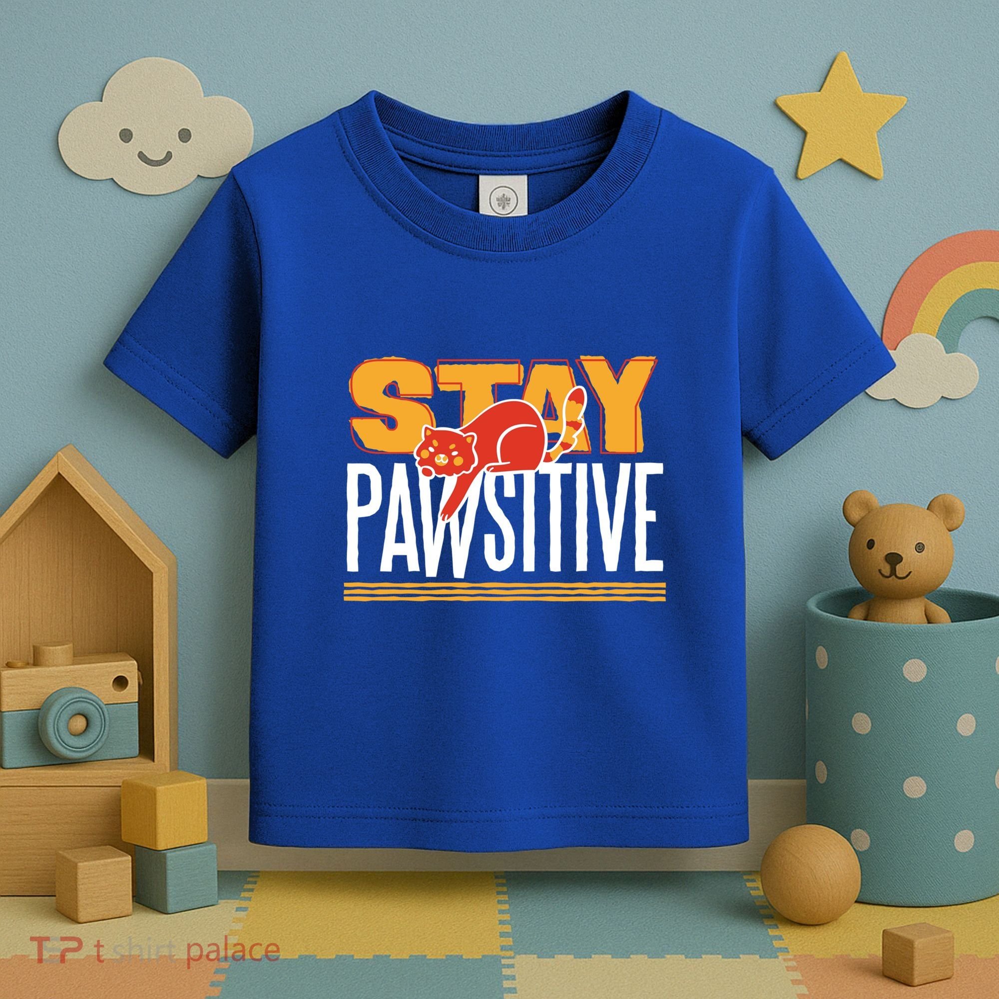 Stay Pawsitive Cute Stay Positive Cat Lover Gift Toddler T-Shirt