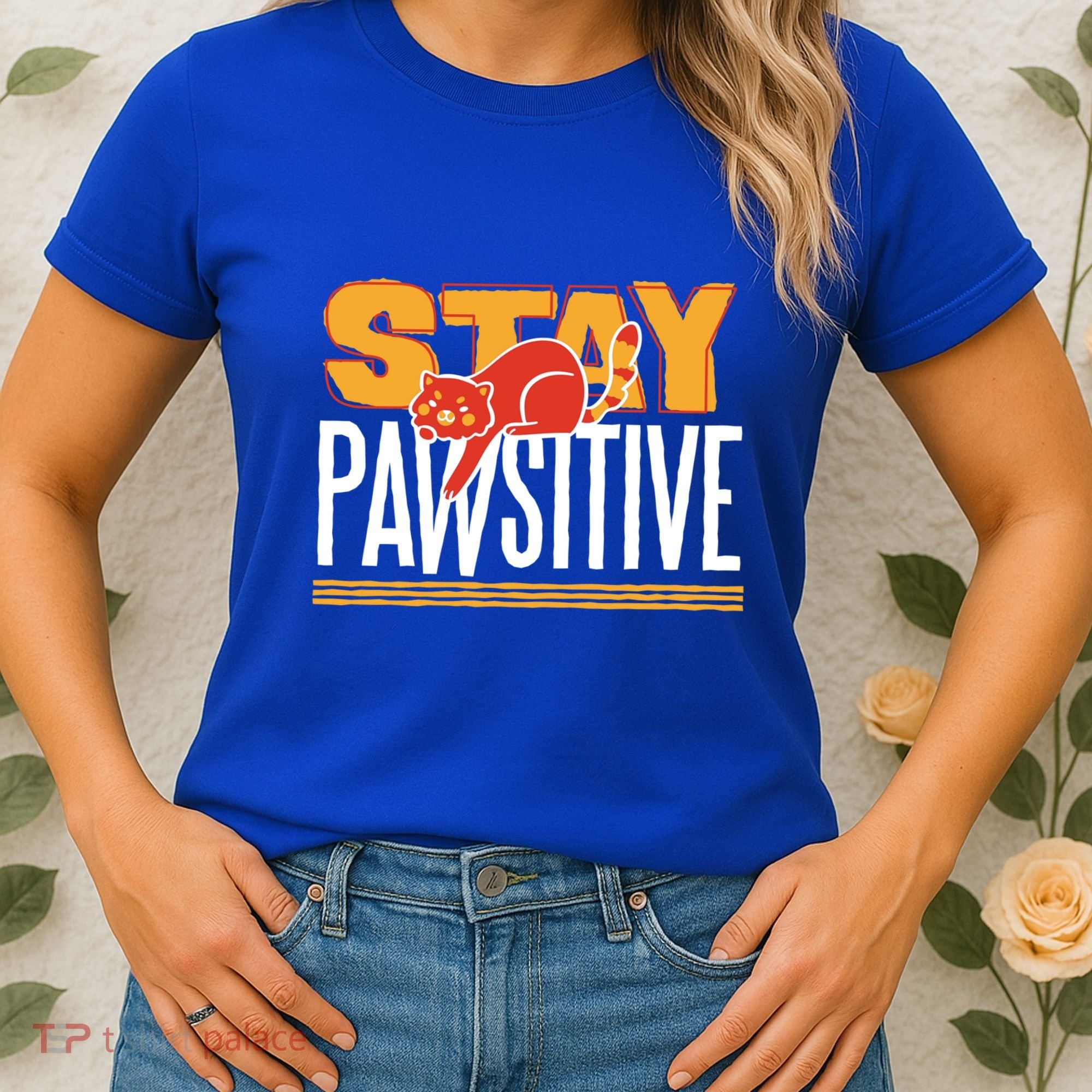 Stay Pawsitive Cute Stay Positive Cat Lover Gift Women's T-Shirt