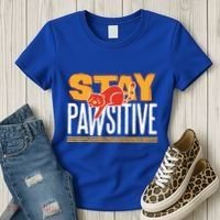 Stay Pawsitive Cute Stay Positive Cat Lover Gift Women's T-Shirt thumb 3