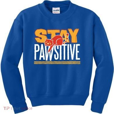 Stay Pawsitive Cute Stay Positive Cat Lover Gift Kids Sweatshirt