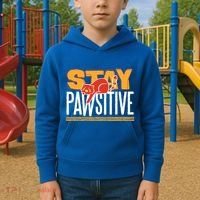 Stay Pawsitive Cute Stay Positive Cat Lover Gift Kids Hoodie thumb 2