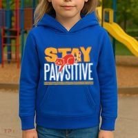 Stay Pawsitive Cute Stay Positive Cat Lover Gift Kids Hoodie thumb 3