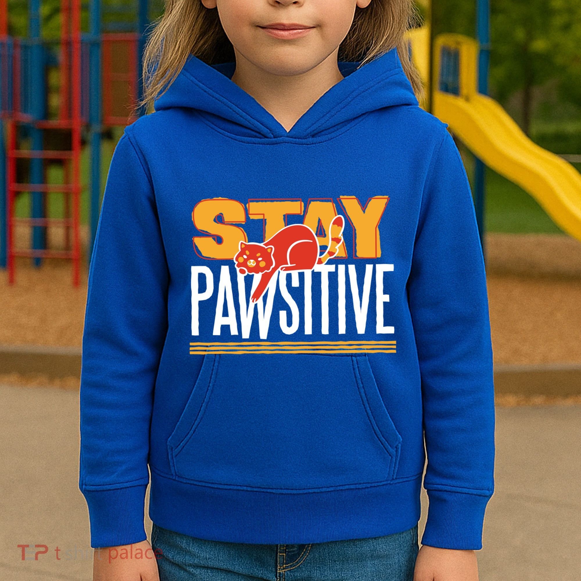 Stay Pawsitive Cute Stay Positive Cat Lover Gift Kids Hoodie