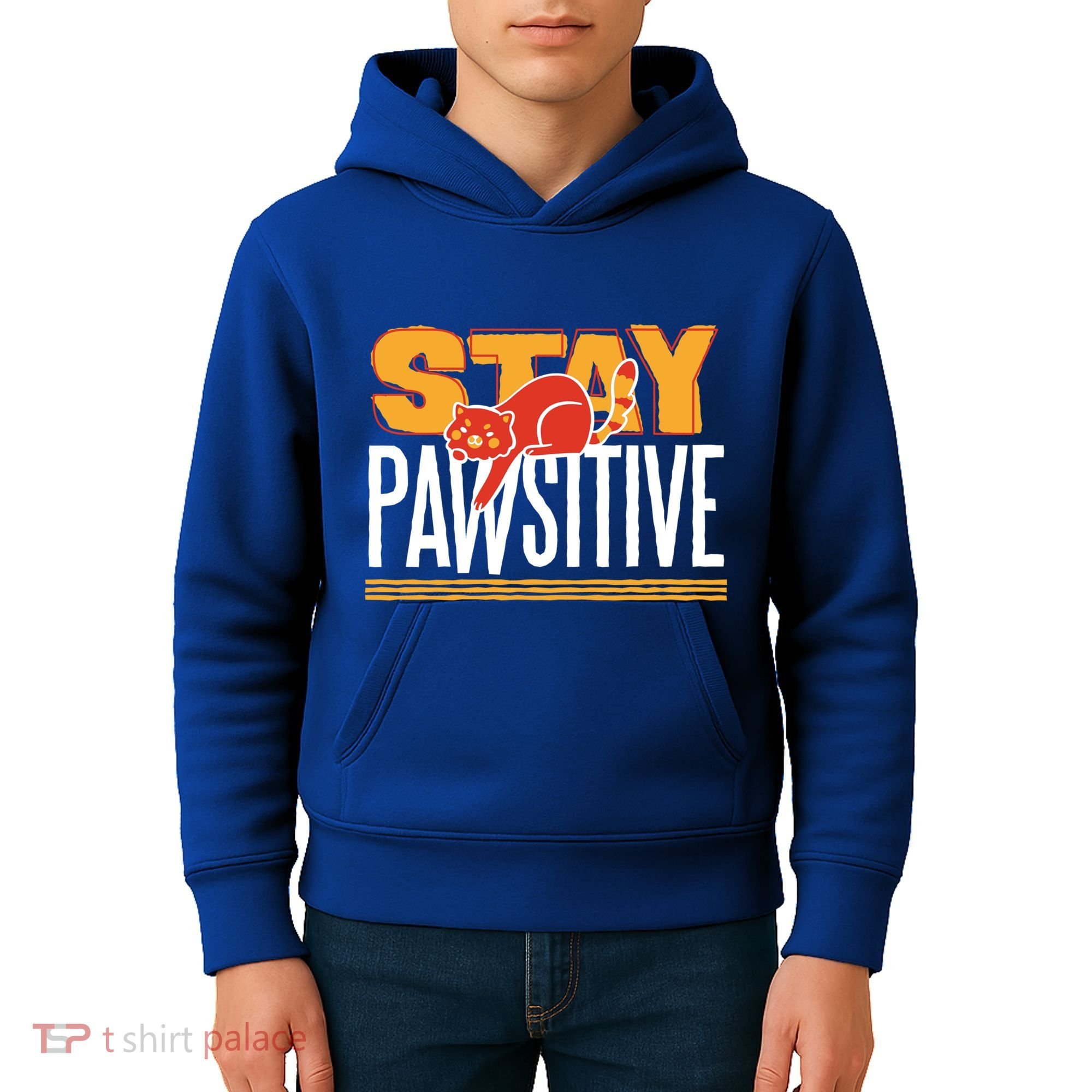 Stay Pawsitive Cute Stay Positive Cat Lover Gift Kids Hoodie